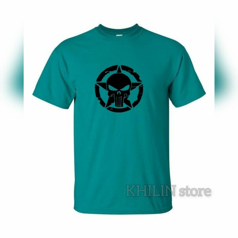 Kaos distro pria Star Skull lengan pendek cotton baju atasan cowok tshirt lelaki