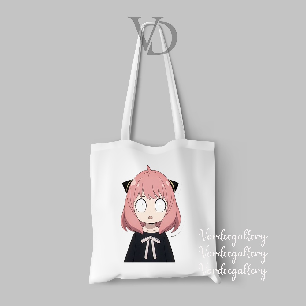 tote bag chibi spy x family / totebag anya anime jepang / animasi japan versi 1