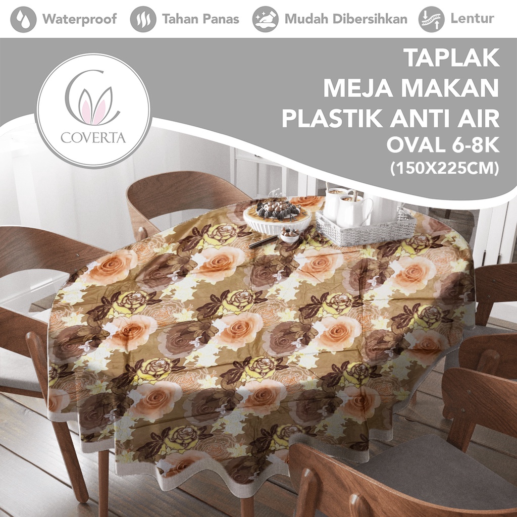 Taplak Meja Makan Plastik Anti Air Motif - OVAL