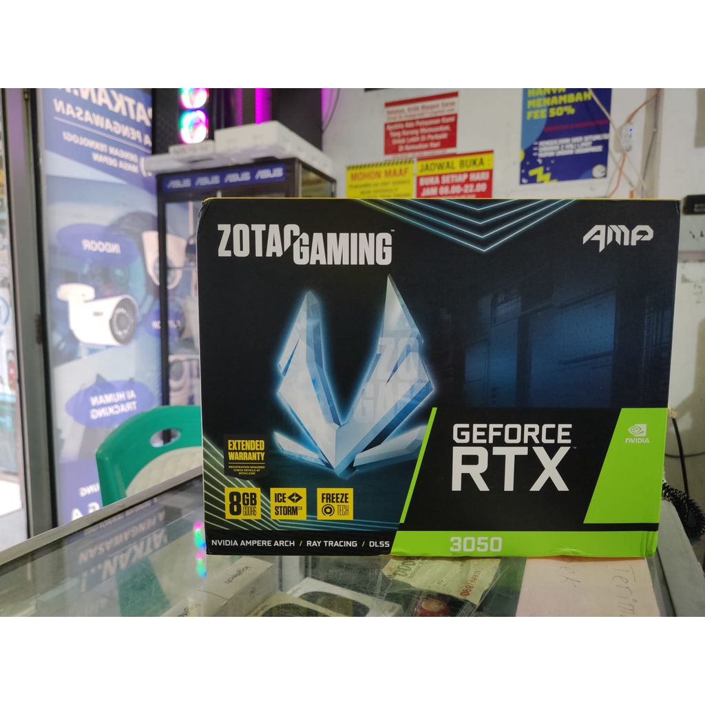 VGA Card Gaming Zotac RTX3050 AMP DDR6 8GB 128Bit