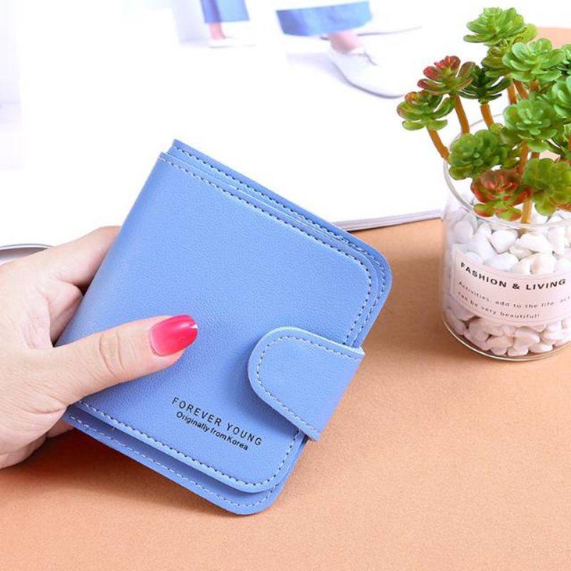 (COD) Women's Wallet Import Dompet Lipat Wanita MALL SHOPPING-#2 BIRU