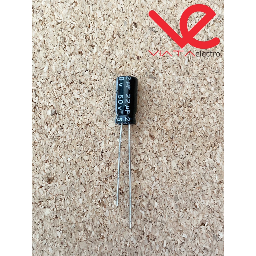 KAPASITOR ELCO 22UF 50V (1 BUAH) KAPASITOR CAPACITOR ELKO KAPASITOR 22 UF 50 V