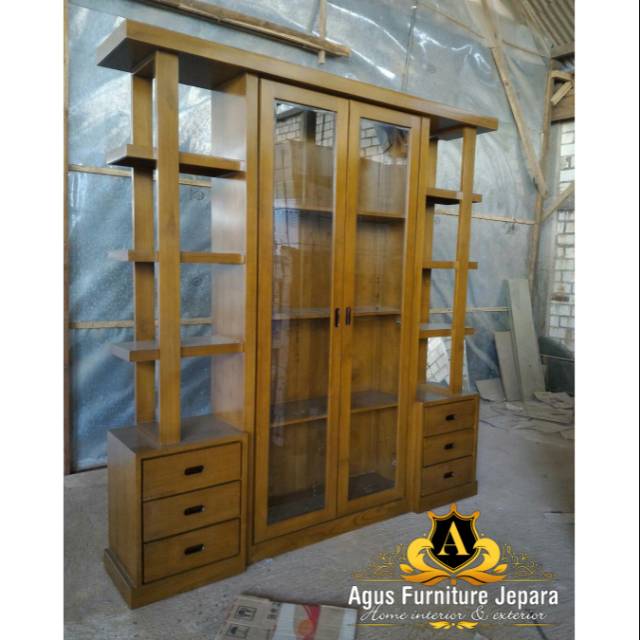 LEMARI HIAS PARTISI JATI (almari hias partisi ruangan)