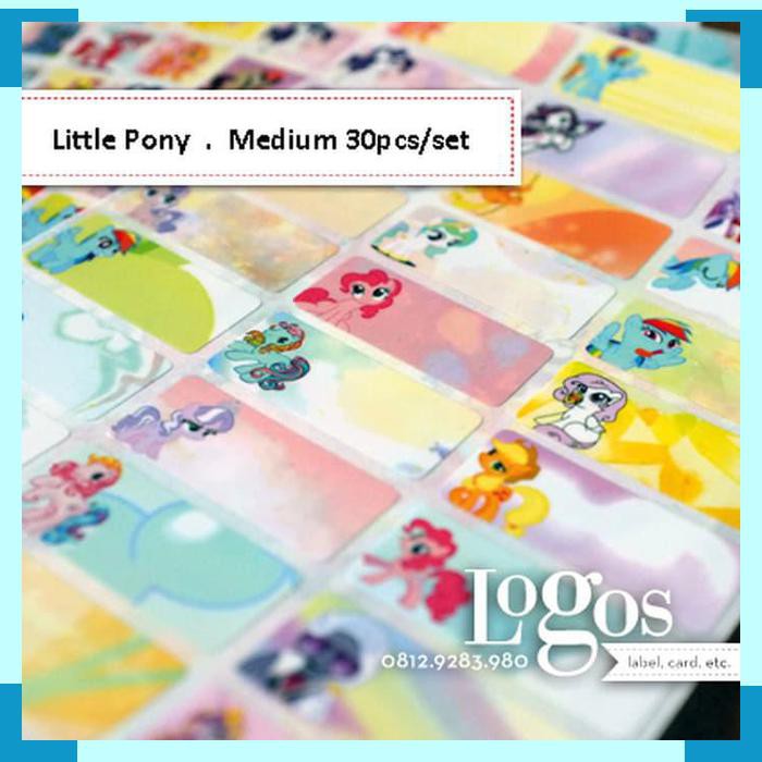 

My Little Pony Sticker MEDIUM Name Label. Stiker fancy lucu untuk nama anak dewasa di buku tas