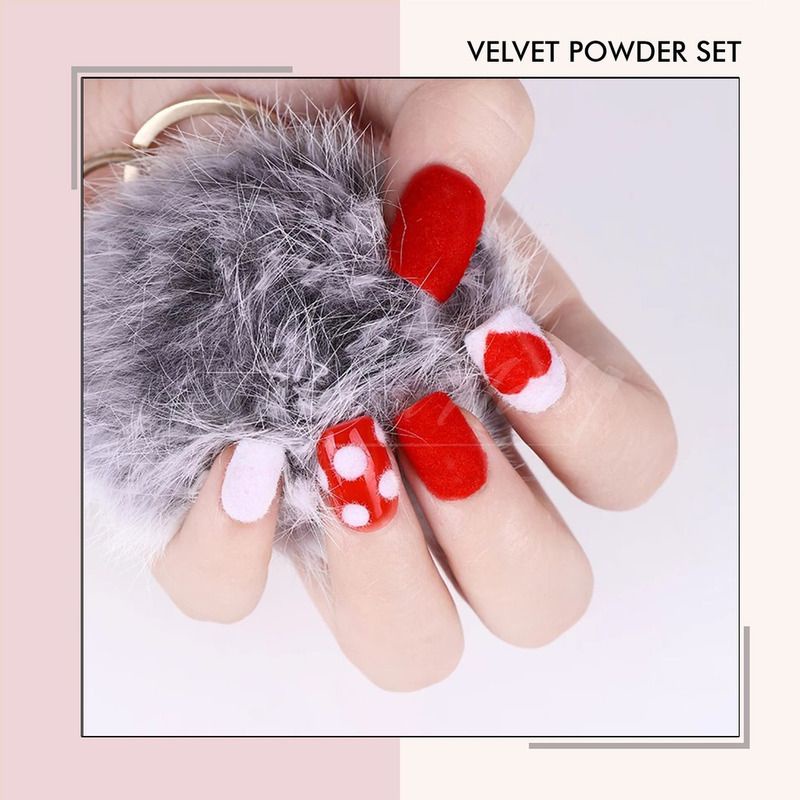 Bludru powder set bubuk velvet bludru nail art isi 12pcs