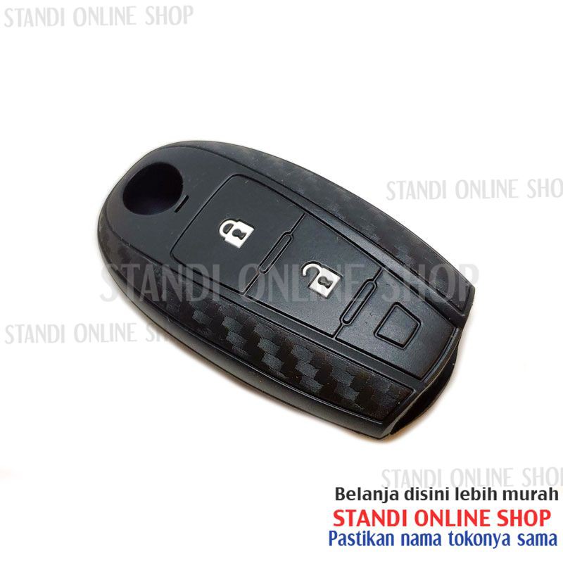 Kondom Kunci Silikon Carbon Remote Smartkey Suzuki Ignis Baleno SCross