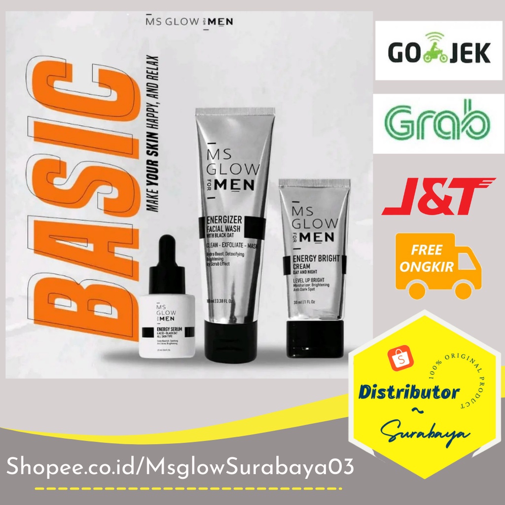 Jual Paket Wajah Ms Glow Men Basic Shopee Indonesia