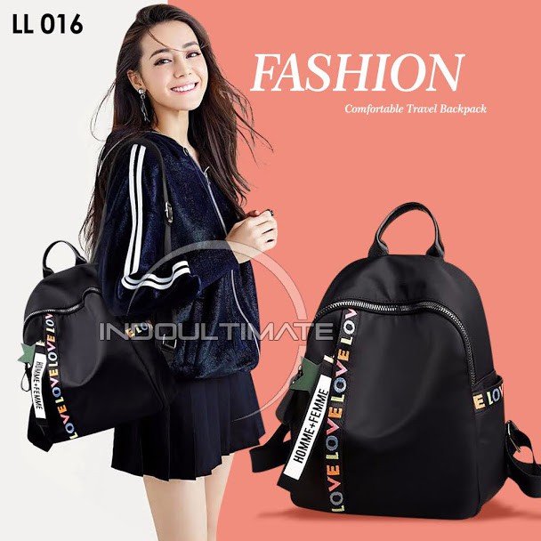 Tas Ransel Wanita LL-016 BAHAN TEBAL Tas Korea Wanita / Tas Import Murah Backpack Cewek Tas wanita