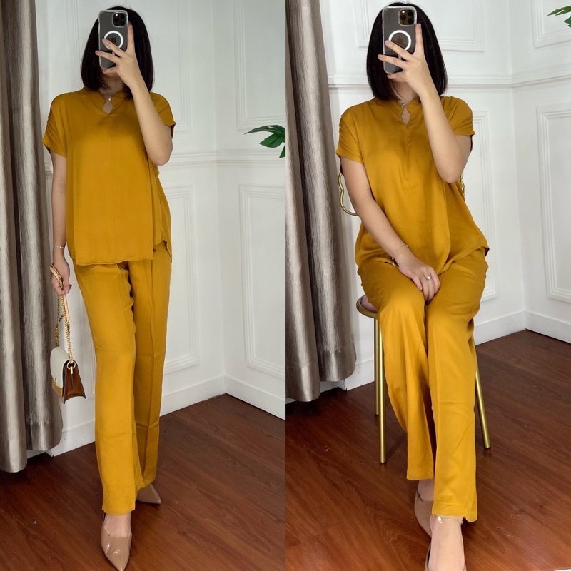 ONE SET TWILL PIYAMA SET TWILL/PAJAMAS/DAILY ONE SET/SETELAN / SETCEL / KEMEJA RAYON / RAYON TWILL-CALISH TWILL