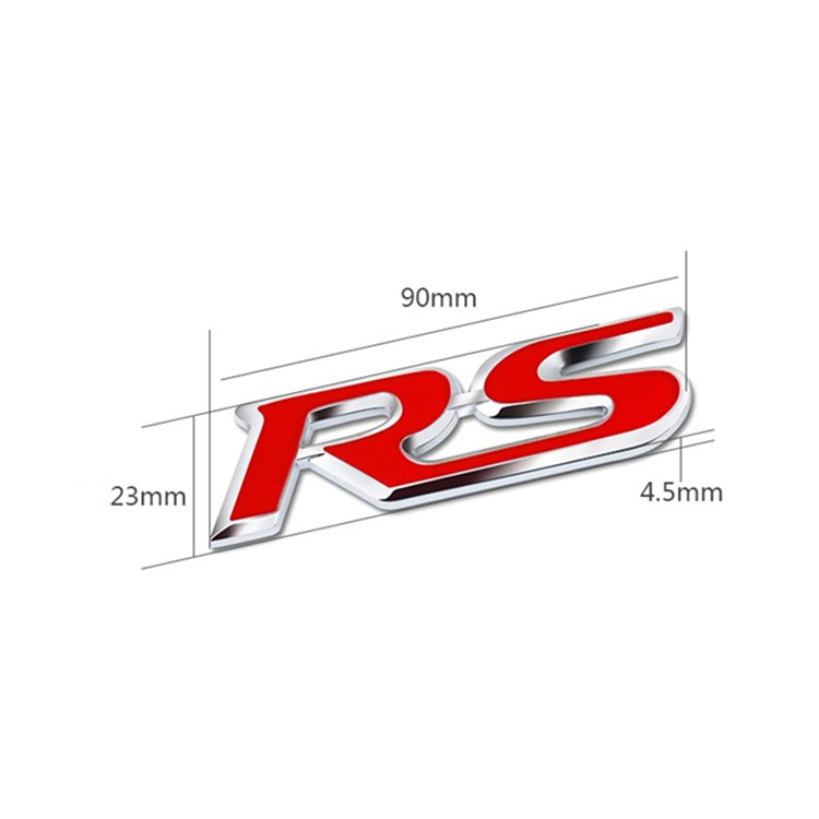 1pc Stiker Emblem Logo RS Bahan Metal Steel Dengan Sekrup Untuk Honda FIT JAZZ GK5