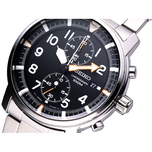 Seiko Marine Sports SNN225P1 Chronograph Black Dial Hitam Jam Tangan Pria original SNN225