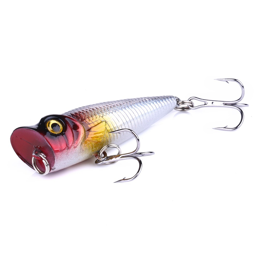 HENGJIA 5pcs 5cm/4.9g Umpan Popper Pancing Swimbait Minnow Fishing Lure Ikan Topwater Bait Tackle