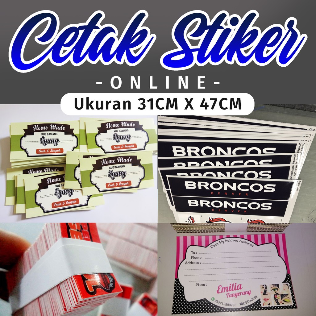 

CETAK STIKER CUSTOM UKURAN 31 CM X 47 CM BISA JADI BANYAK STIKER UKURAN KECIL