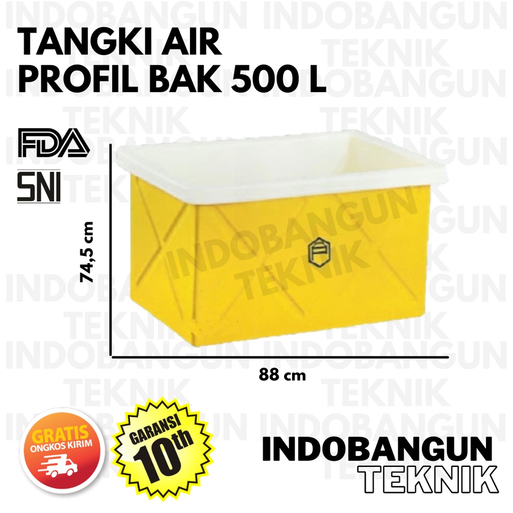 Tandon Toren Tangki Air Bak Terbuka Profil Tank 500 Liter Kotak Persegi Harga Murah Garansi 10 Tahun