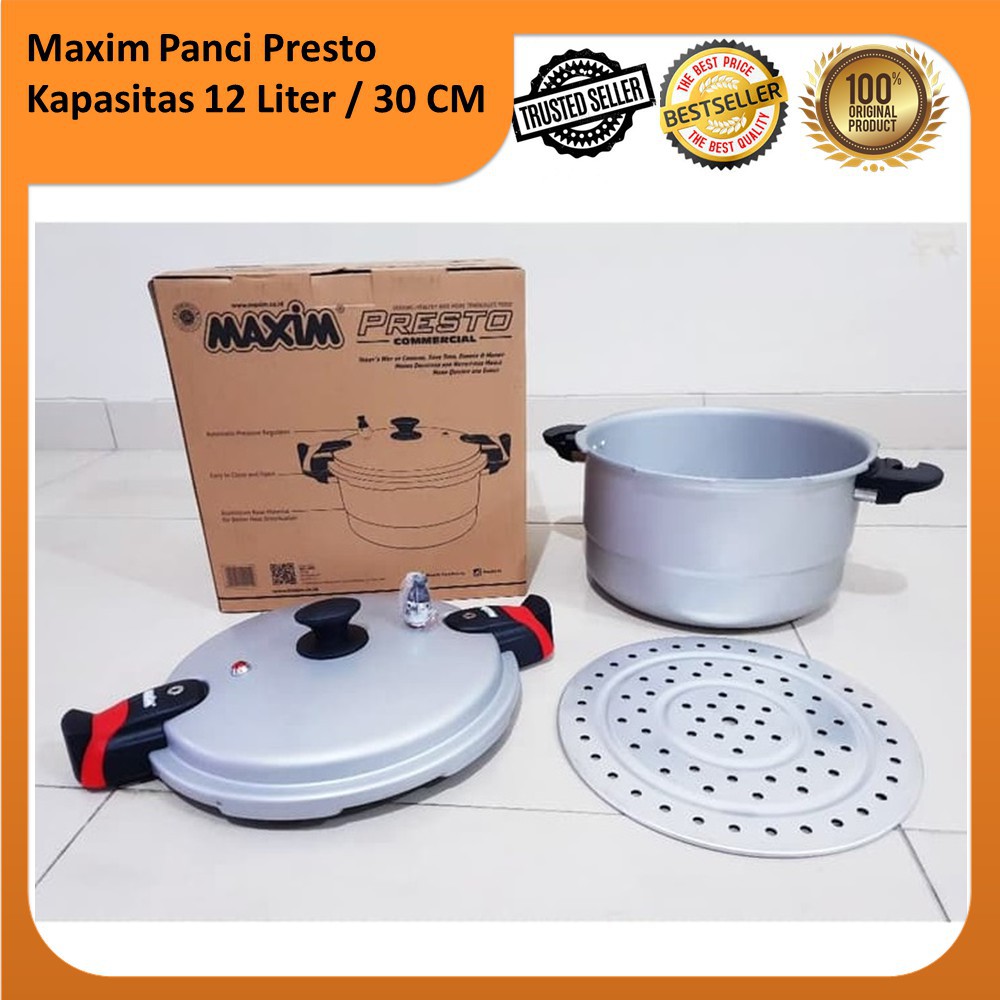 Panci Presto Besar Maxim Presto 12 Liter Panci Maxim 12 L Panci Aluminium Maxim Pengukus Maxim