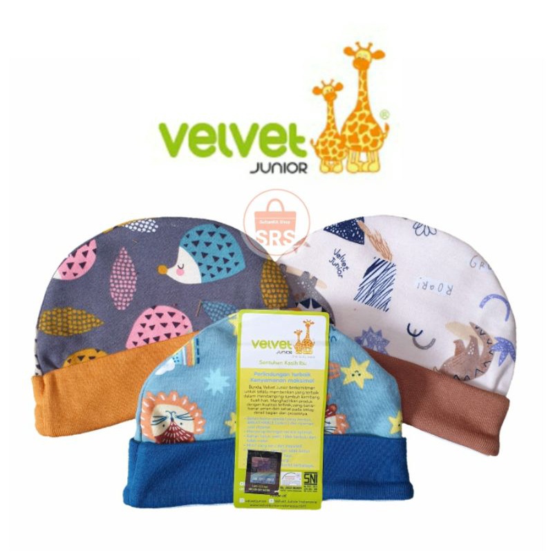 Topi Kupluk Bayi SNI VELVET JUNIOR | Tutup Kepala Baby Newborn KUPLUK VELVET