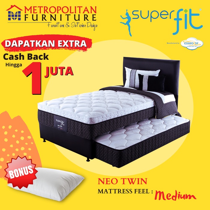 Kasur Springbed 2in1 Comforta SuperFit Neo Twin Full Set