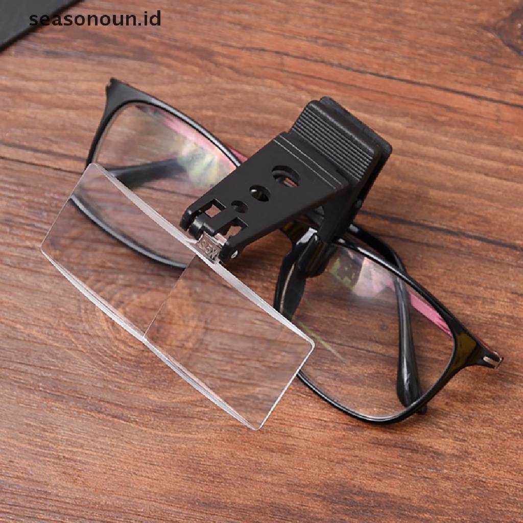 【seasonoun】 1.5X/2.5X/3.5X Magnifying Glass Optical Instruments Folding Clip On Eyeglass .