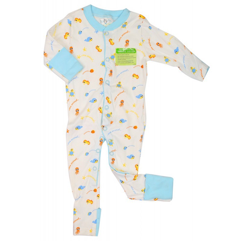 Imochi Sleepsuit Panjang - Sea Animal Biru