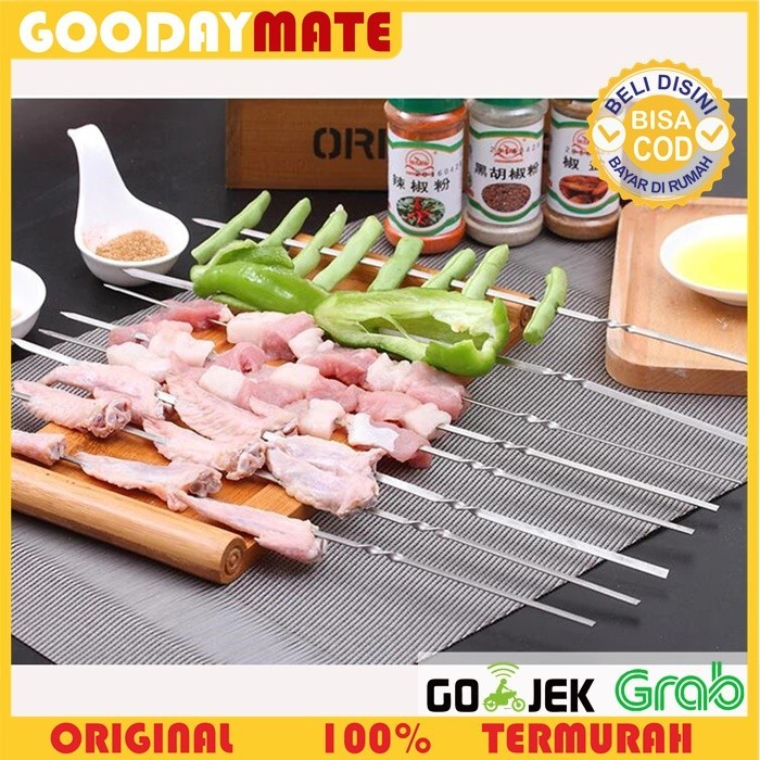 Alat Tusuk Sate Kambing Ayam Tusukan BBQ Panggang Stainless Steel