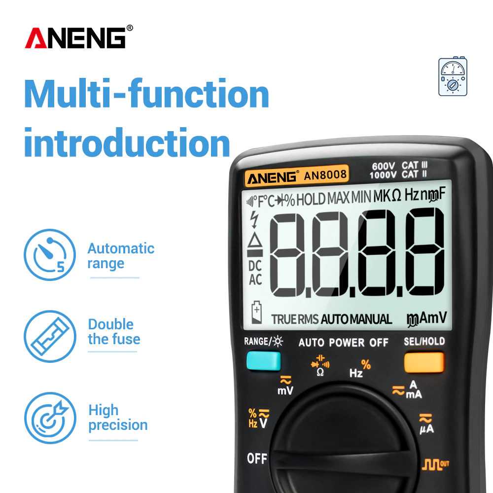 ANENG Digital Multimeter Voltage Tester - AN8008