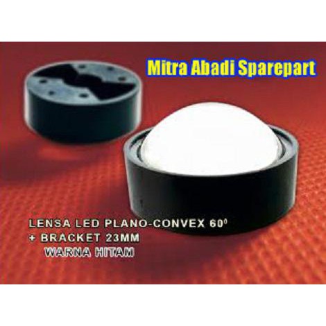 LENSA LED PLANO-CONVEX 60 DERAJAT + BRACKET HITAM