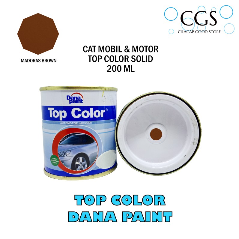 CAT TOP COLOR MADORAS BROWN 200ml - cat top color coklat - cat mobil coklat - cat motor coklat - cat