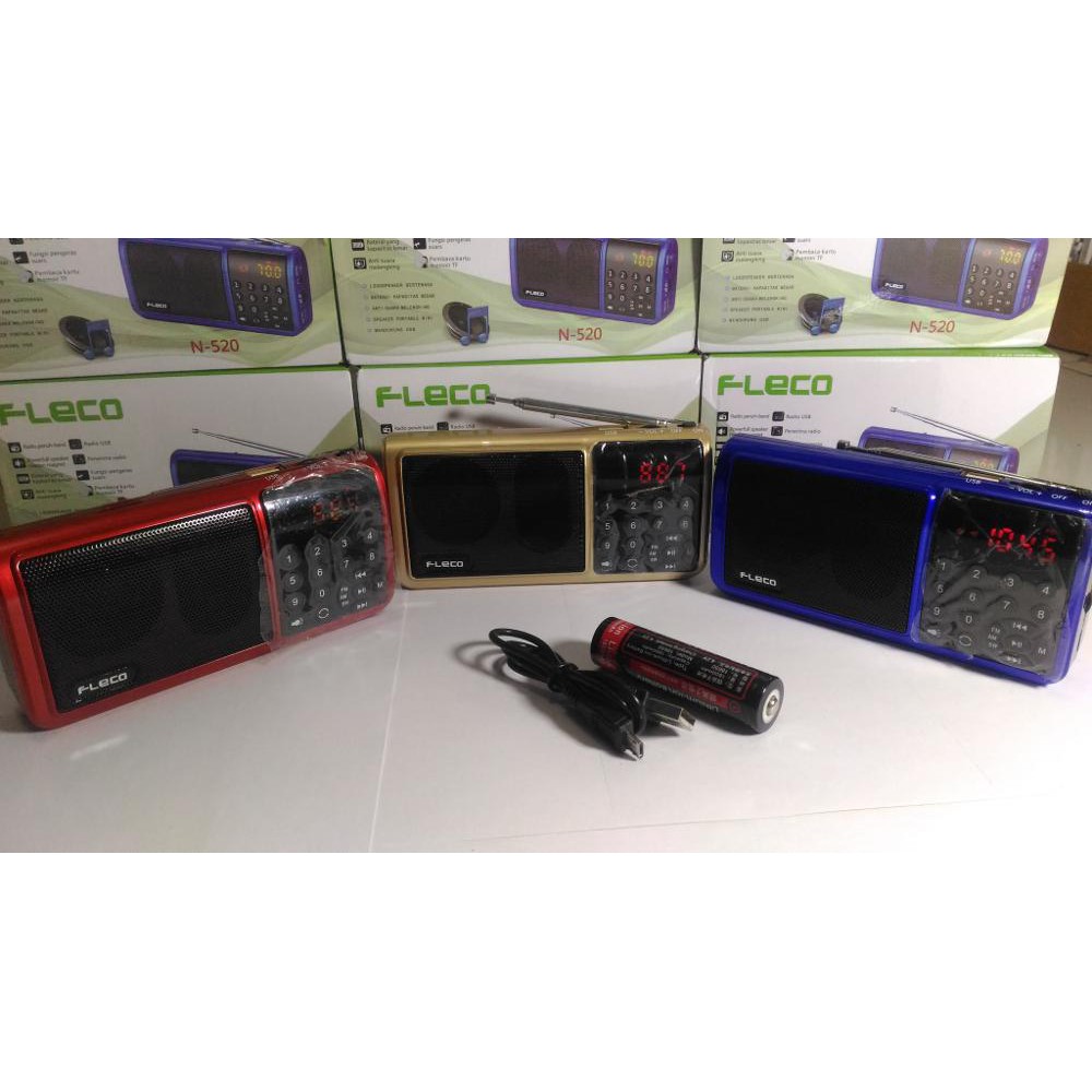 Speaker MP3 Fleco N520 Lengkap Radio FM AM dan SW