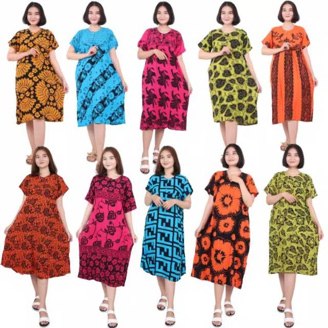 DASTER LONG DRESS MAURA BATIK BUSUI WARNA DASTER MAURA DASTER KENCANA UNGU MURAH BAJU TIDUR WANITA