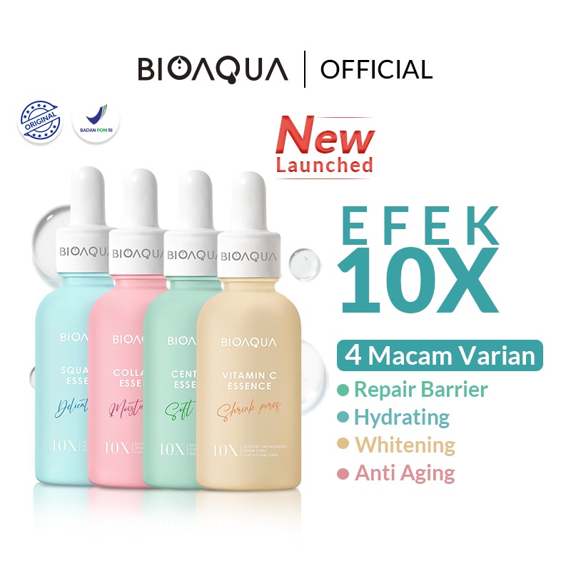 RM ! BIOAQUA 10X Effect Moisturizing Essence Serum Centella Collagen Vit c Squalane / Bioaqua Serum Hyaluronic anti Acne Niacinamide Hexa