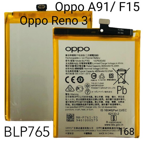 Battery Batere Batre Baterai Oppo Reno 3 A91 F15 BLP765