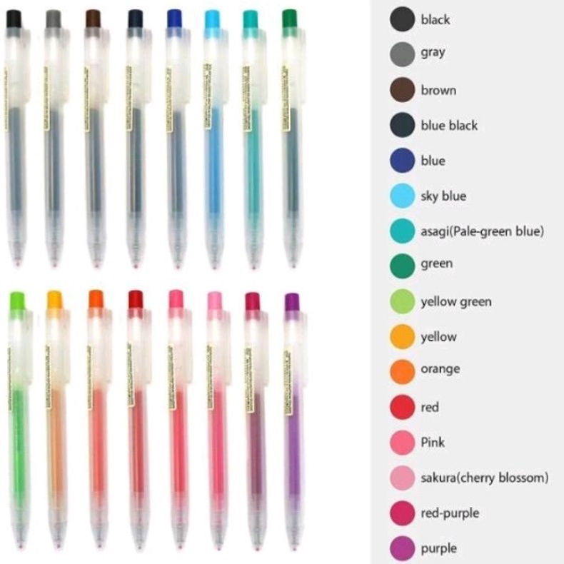 

MUJI SMOOTH GEL INK BALLPOINT PEN KNOCK TYPE 0.5