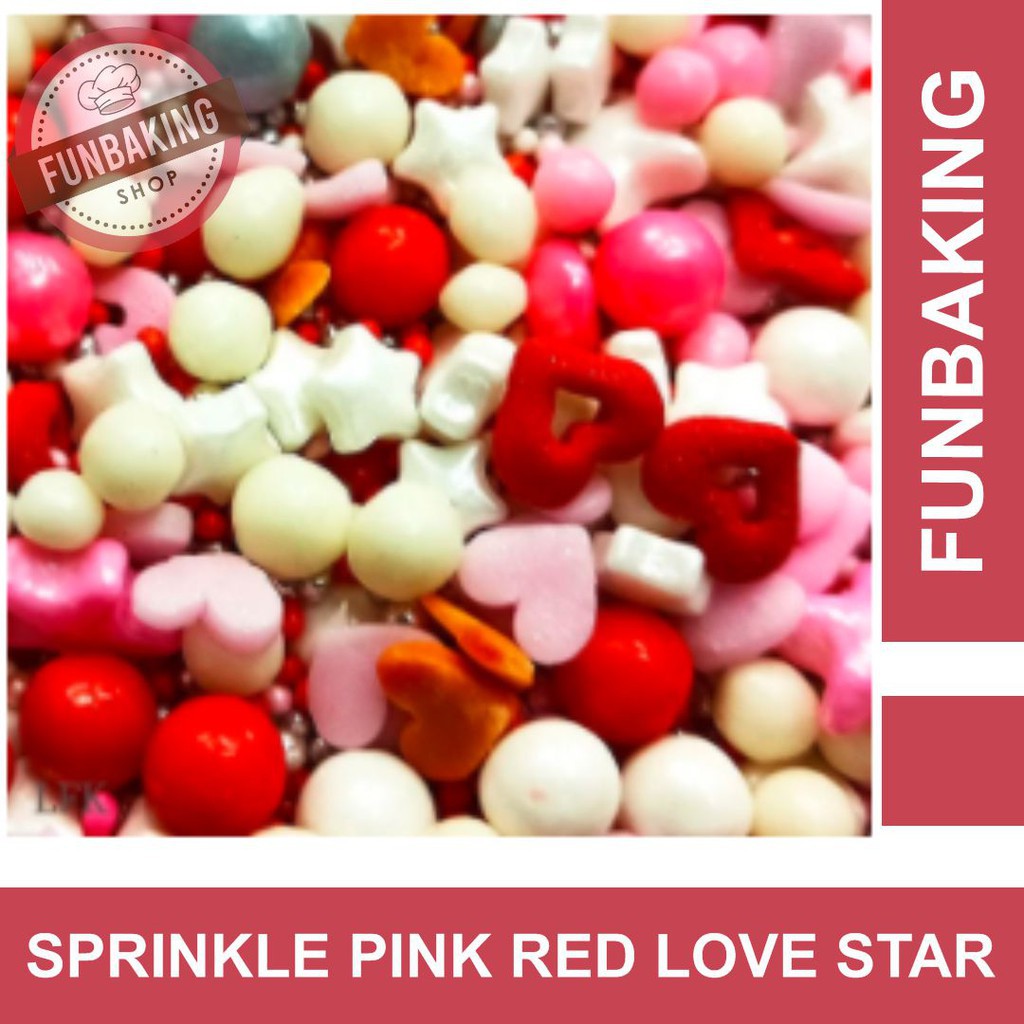 

SGS SPRINKLE PINK RED LOVE STAR ELEGANT MUTIARA BINTANG PEARL 30 gram