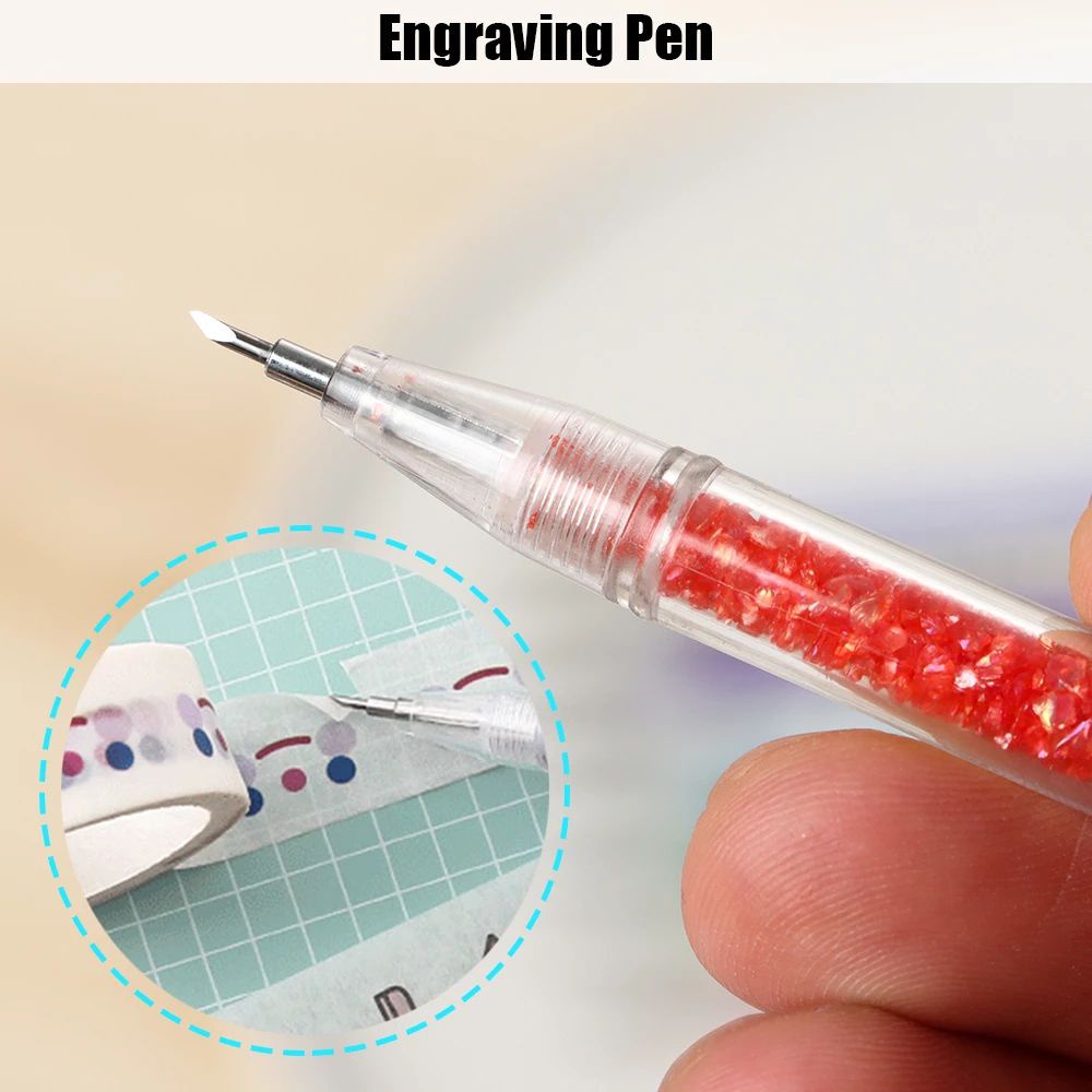 QUINTON Office Supplies Precision Art Cutter Stationery Adhesive Tape Cutter Paper Cutter Little Bubble Sticker Cutter Carving Pen Cutting Supplies Cutting Tool Craft Tools Express Box Cutter