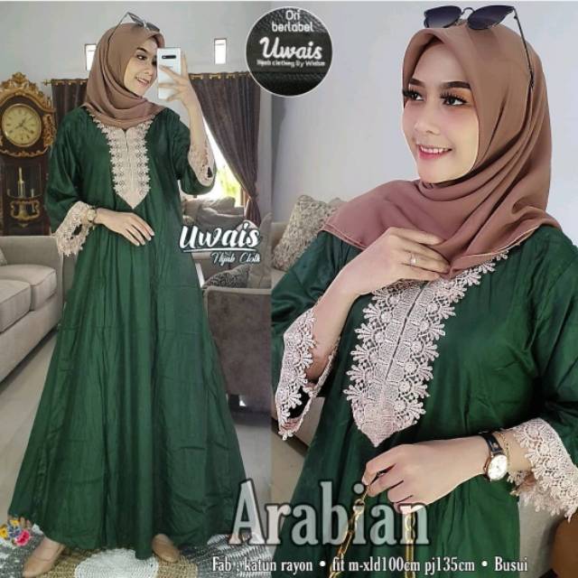 Grosir gamis arabian renda @62K min 3pcs