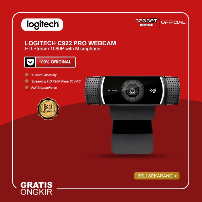 Logitech Webcam HD Stream 1080P with Microphone - C922 Pro