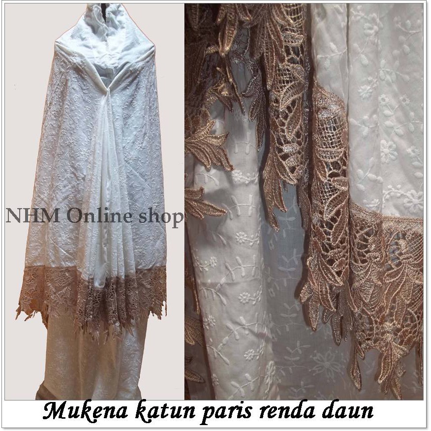 Mukena Dewasa Katun Paris Renda, Mukena Putih