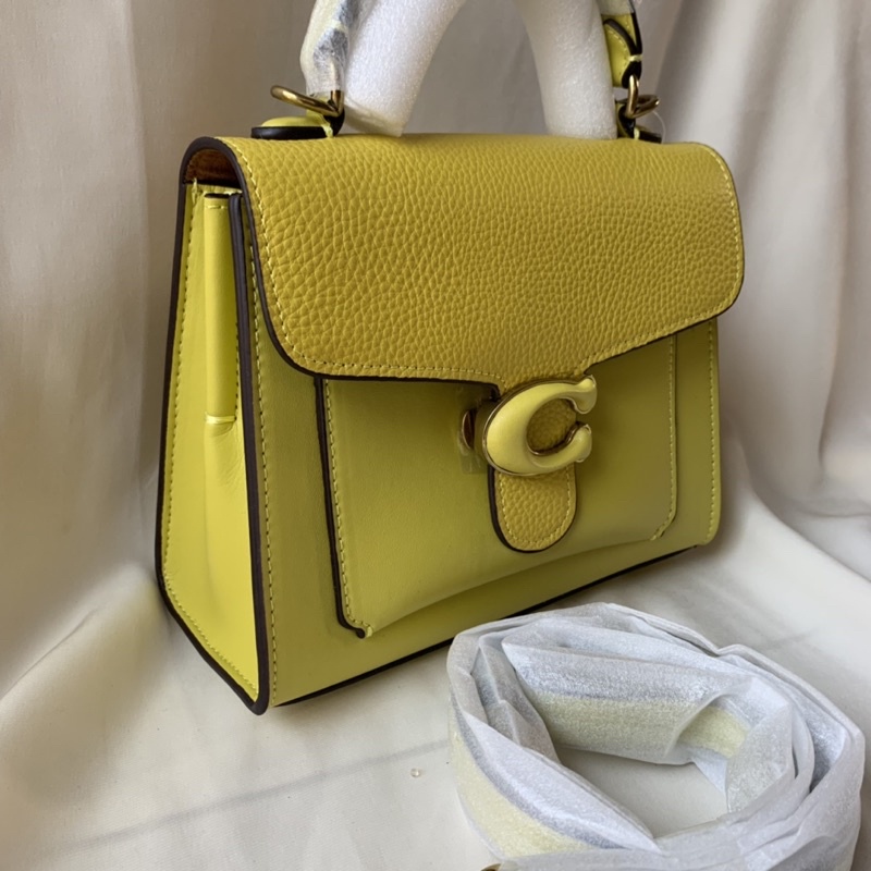 Coach Tabby Top Handle 20 In Pebble Leather (0773) - Retro Yellow