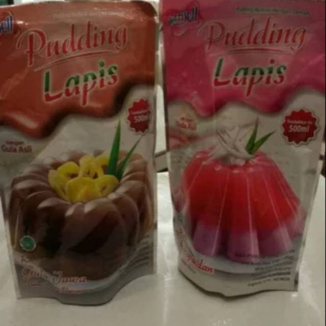 

Nutrijel Puding Lapis rasa Cocopandan dan Gula Jawa