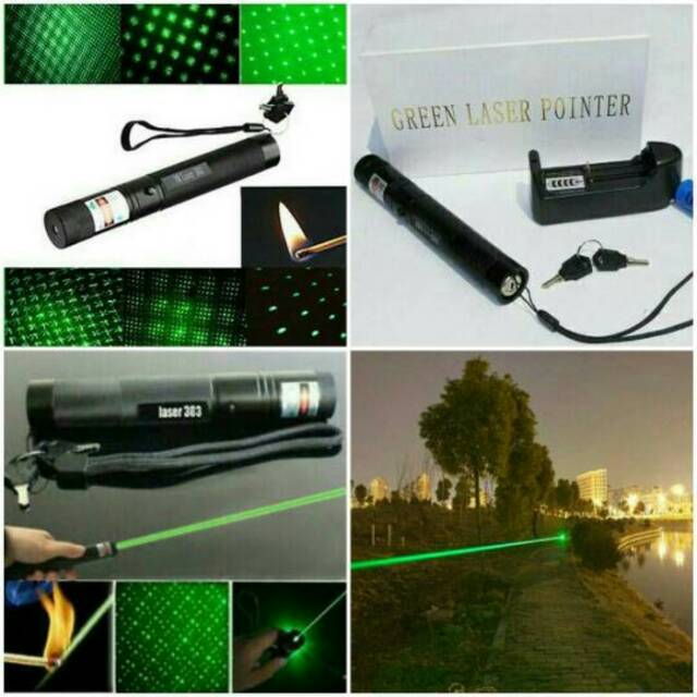 GREEN LASER POINTER 303 / LASER VARIASI HIJAU + KUNCI PENGAMAN