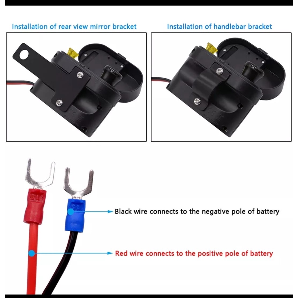 MotorCycle USB CD-3068 Lighter voltmetar / jam Charger Motor Dual usb