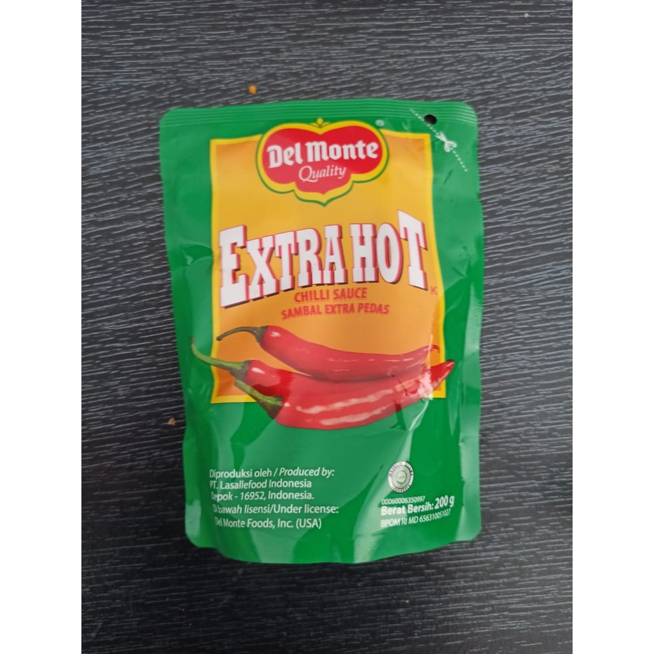 

Delmonte Extra Hot Chili Sauce Saus Delmonte Saos Delmonte kemasan Refill 200 gram Saos Pedas
