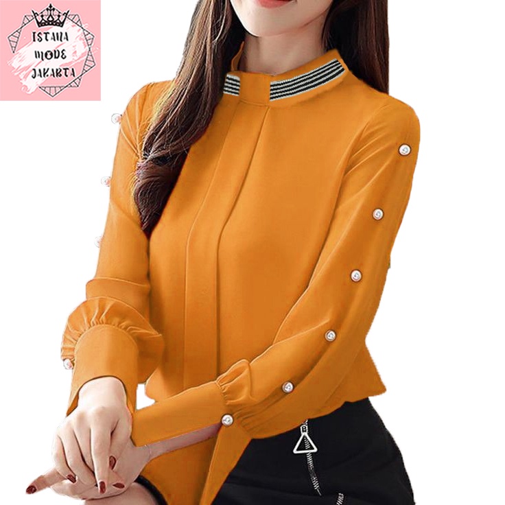 ISTANA MODE JAKARTA Jessica baju atasan wanita terbaru blouse korean style blouse wanita lengan panjang-7