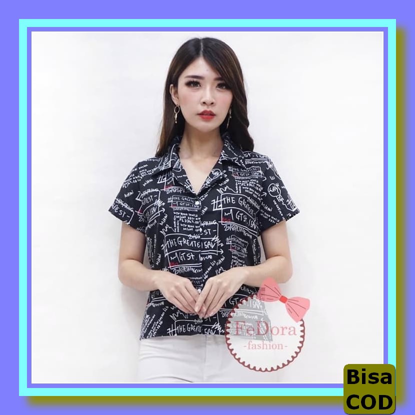 Kemeja Kasual Kantoran Distro Kemeja Wanita Wanita Kerja Niana Kn VV617 Fedora Fashion Konveksi Ke