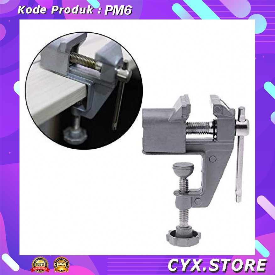 PM6 YTC Vise Clamp Capit Meja Alat Penjepit Kayu 12E8F3 Silver Grab Medan