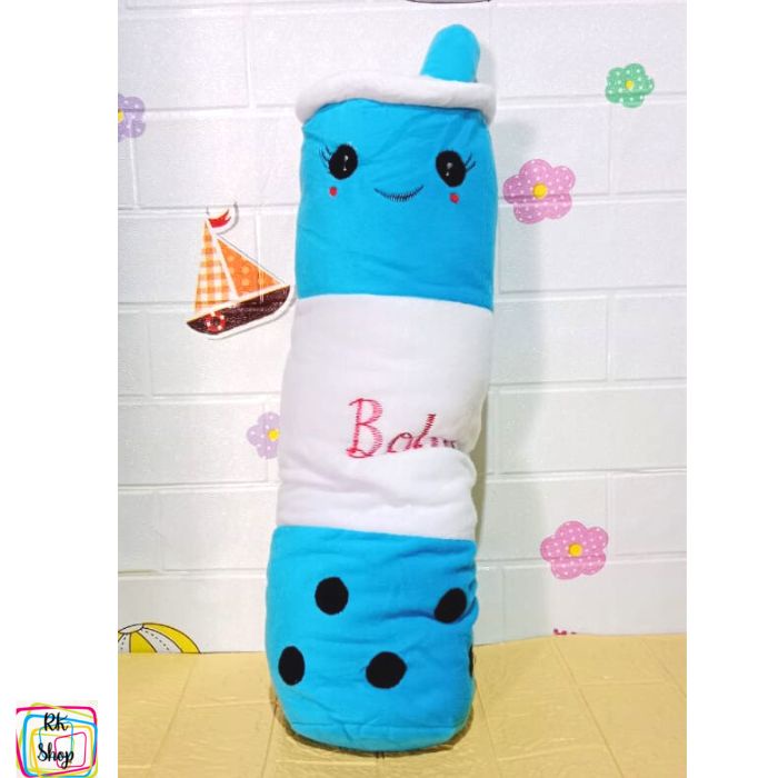 Guling Boneka Boba Milk Tea Kain Halus Tinggi 60cm Guling Boba