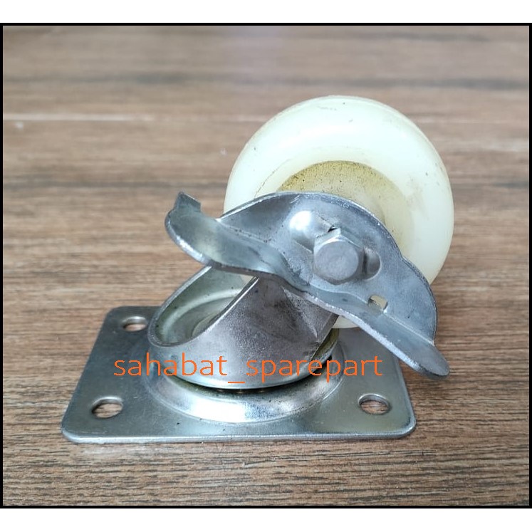 RODA TROLI NILON DENGAN REM DIAMETER 2,5 INCH putaran 360 derajat