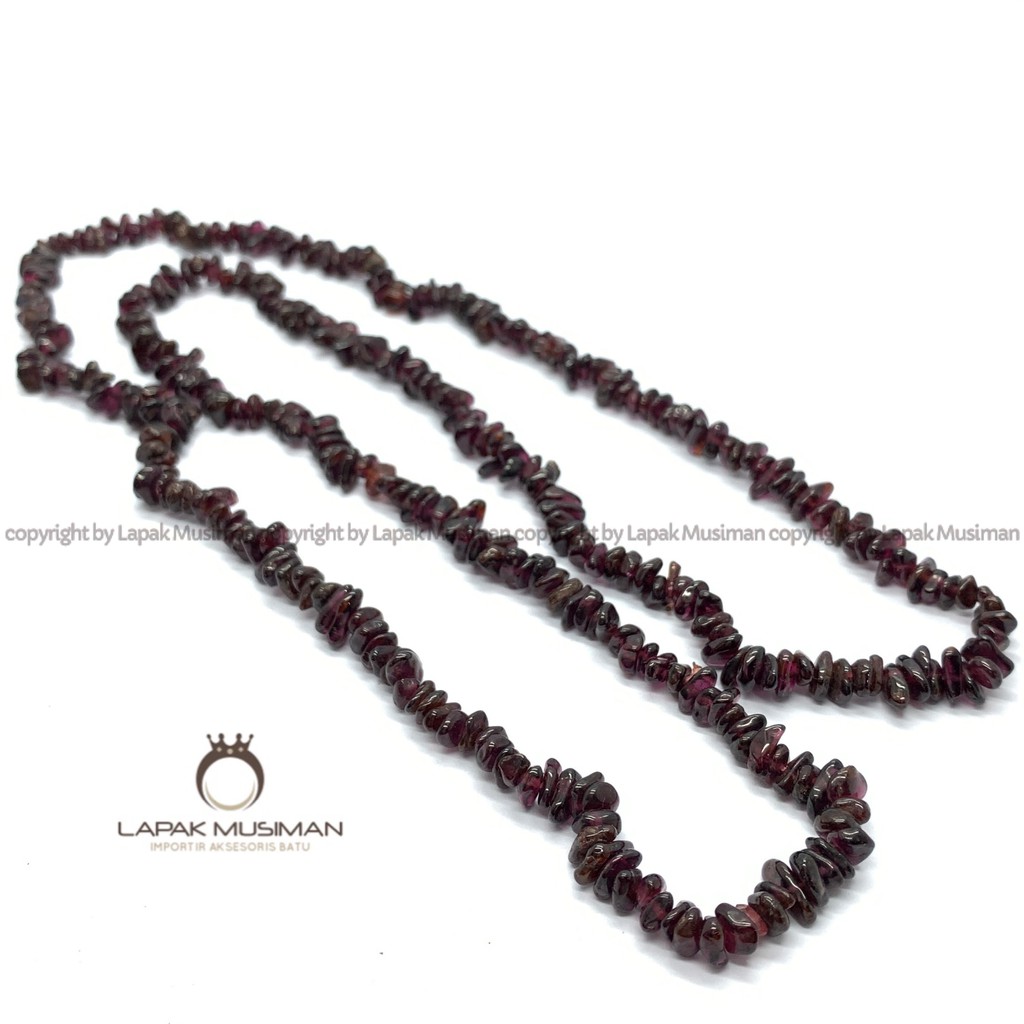 [Bayar di Tempat] Kalung Batu Permata Red Garnet Asli Natural