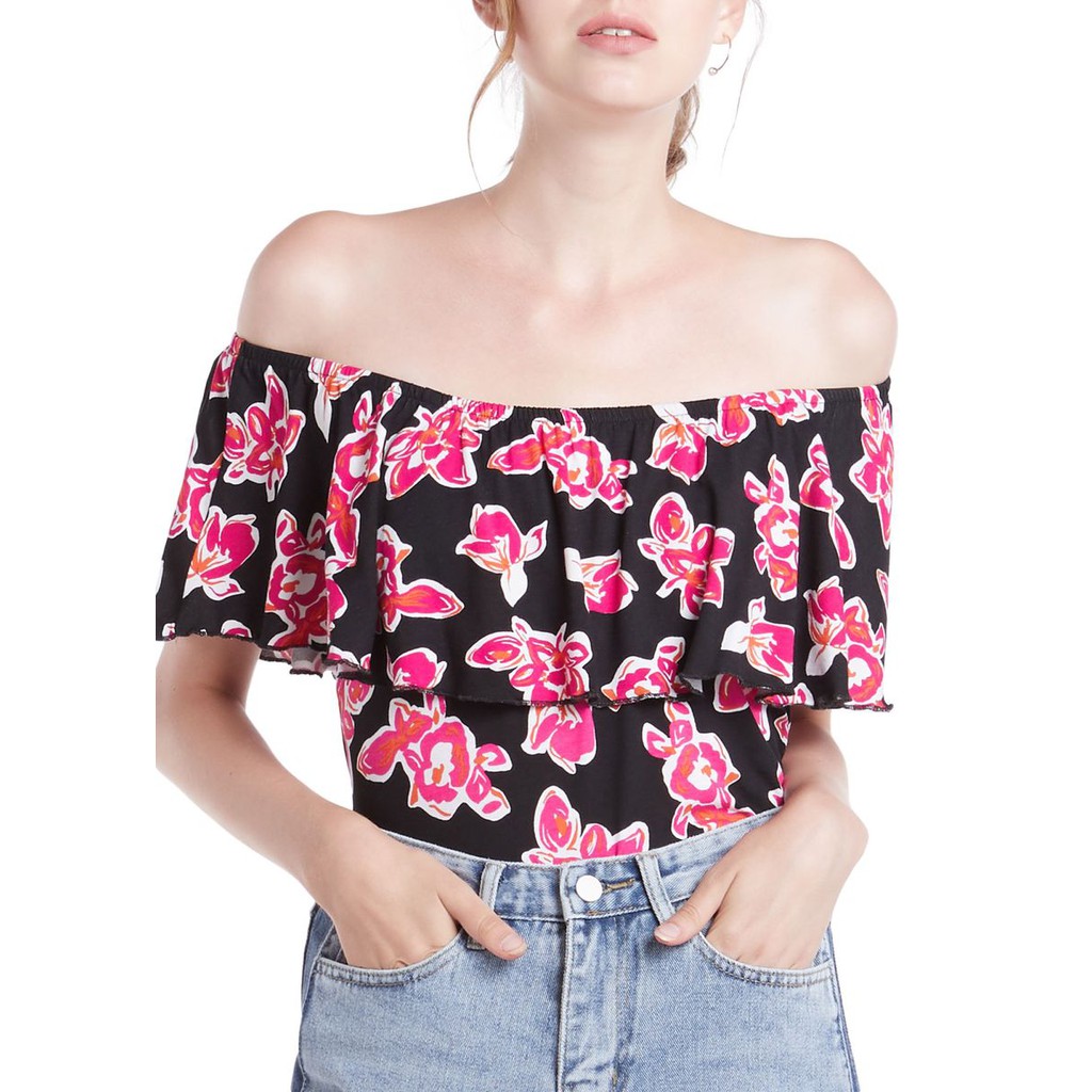 Atasan Wanita - OVS Printed Off-Shoulder Top - 542840 - Pakaian Wanita - Agogeo
