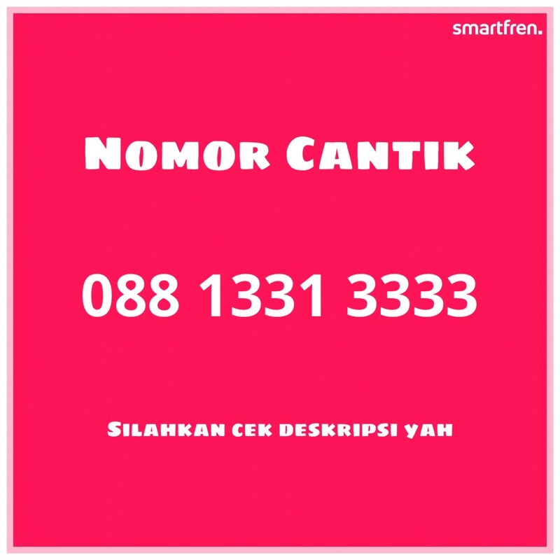 Esim Nomor Cantik Smartfren 3333 (sudah termasuk paket unlimited)